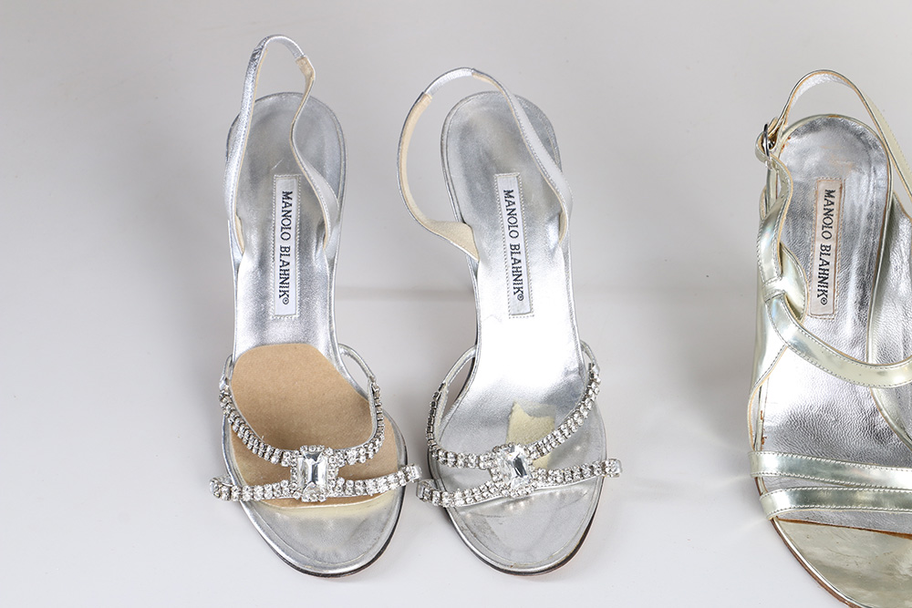 Manolo Blahnik Silver Tone Heels