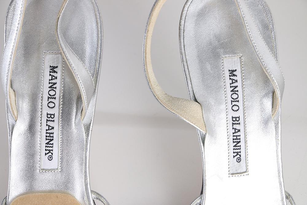 Manolo Blahnik Silver Tone Heels