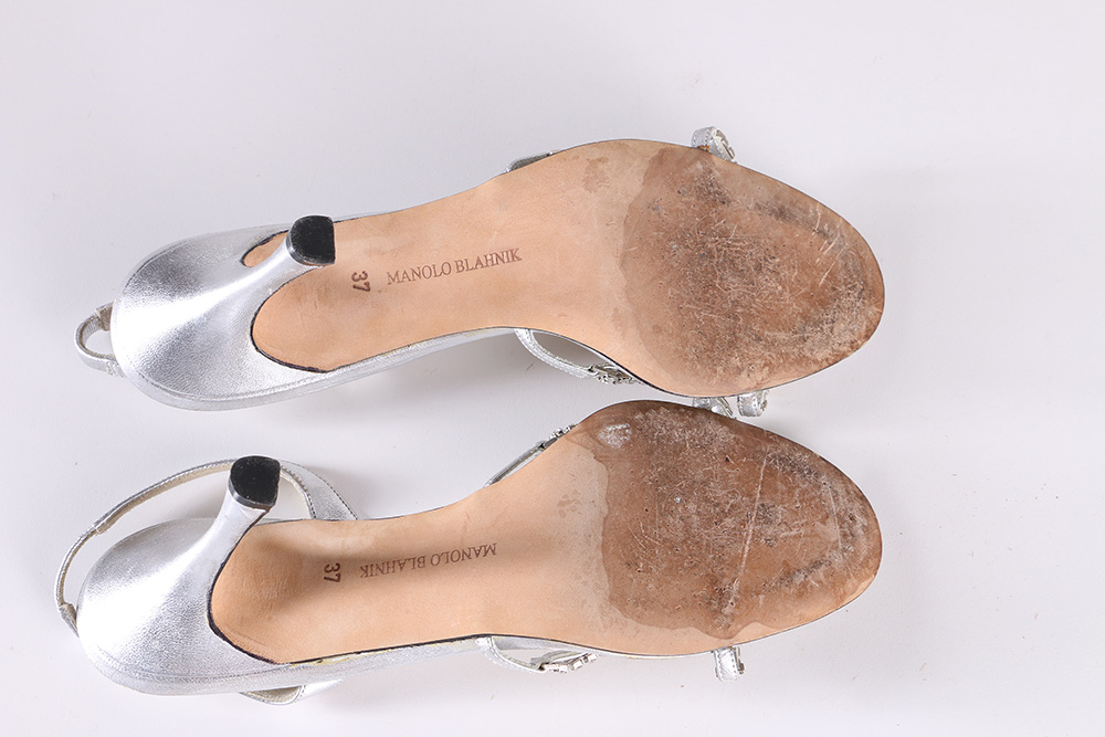 Manolo Blahnik Silver Tone Heels