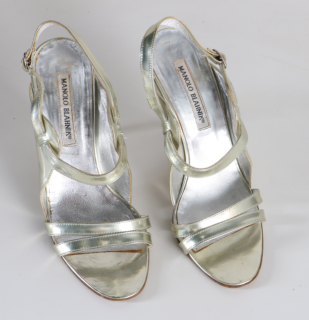 Manolo Blahnik Silver Tone Heels