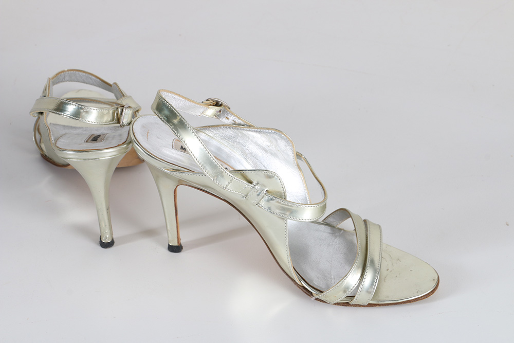 Manolo Blahnik Silver Tone Heels