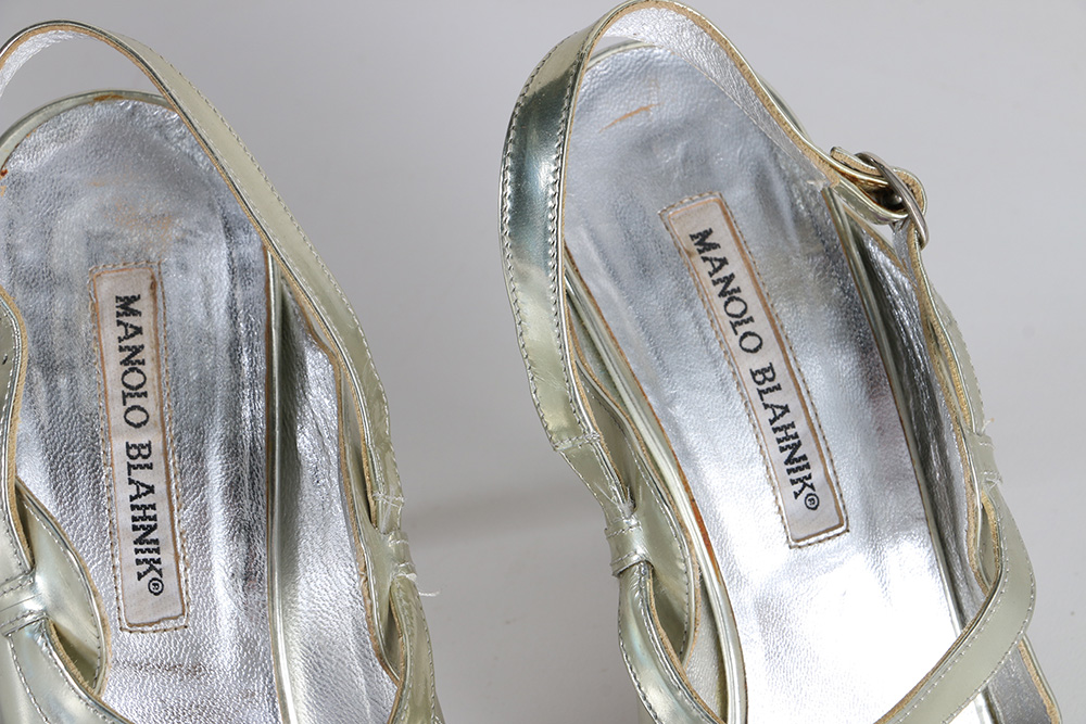 Manolo Blahnik Silver Tone Heels