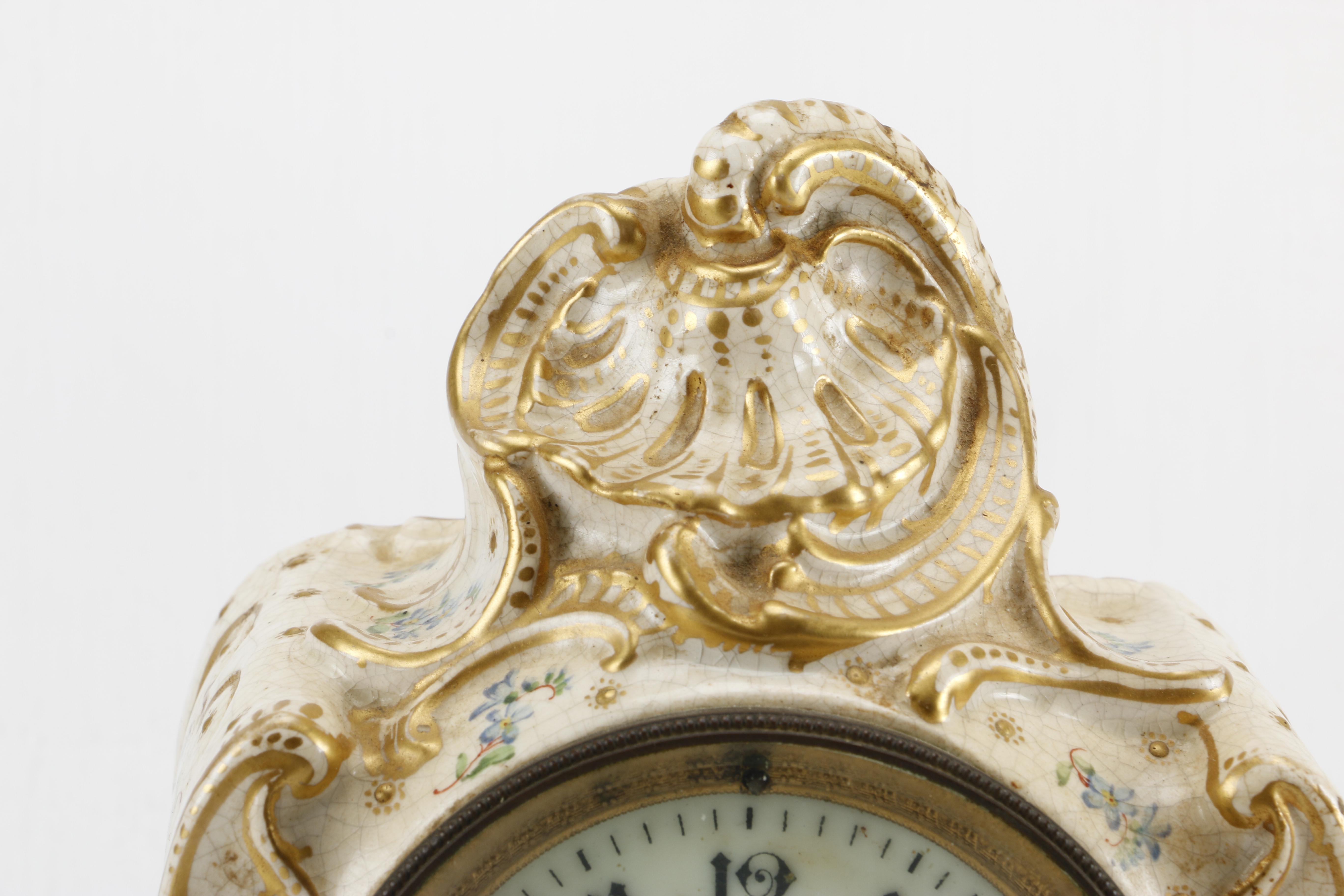 Early 20th Century Harris & Shafer Ceramic Mantel Clock