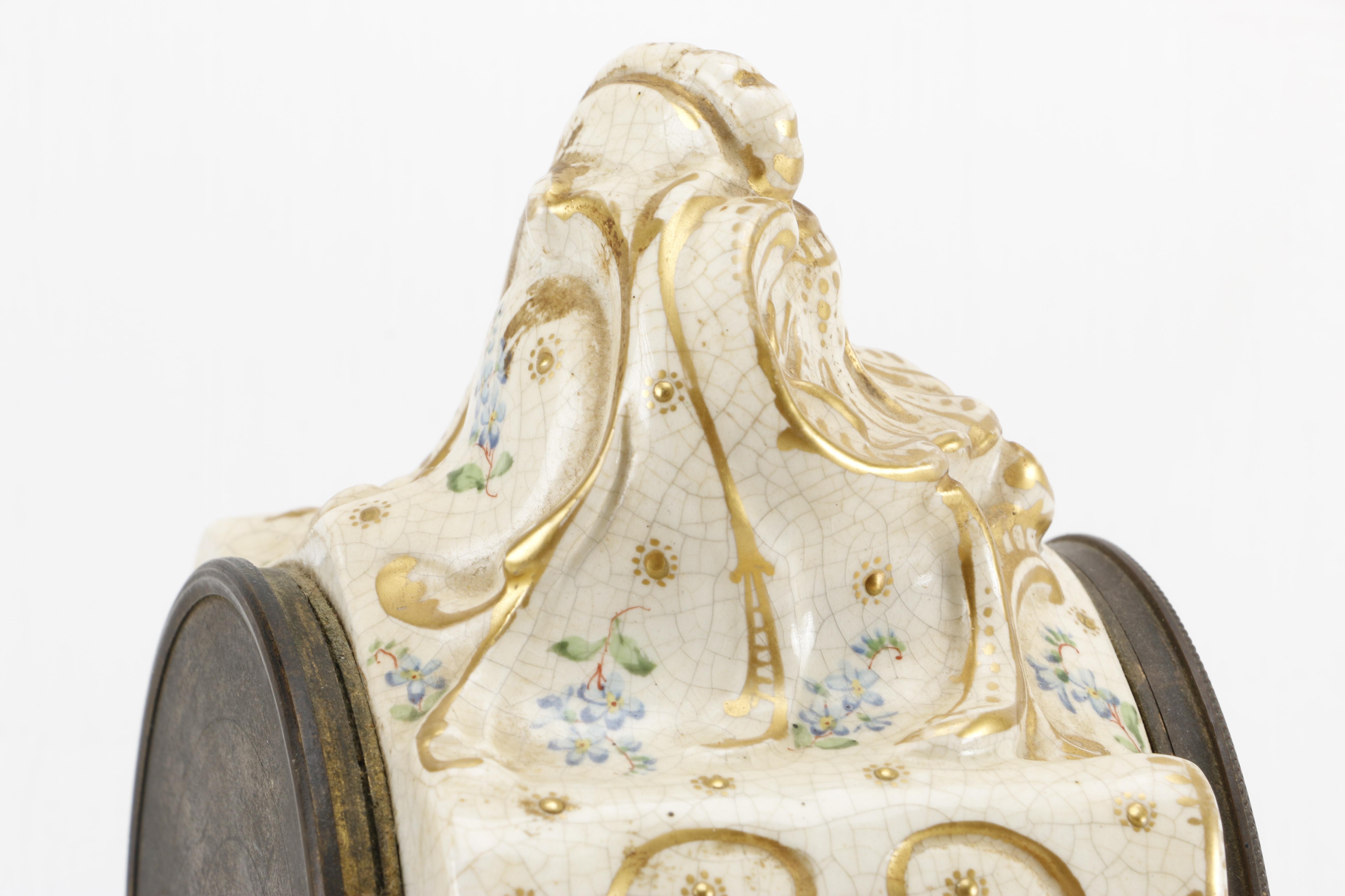 Early 20th Century Harris & Shafer Ceramic Mantel Clock