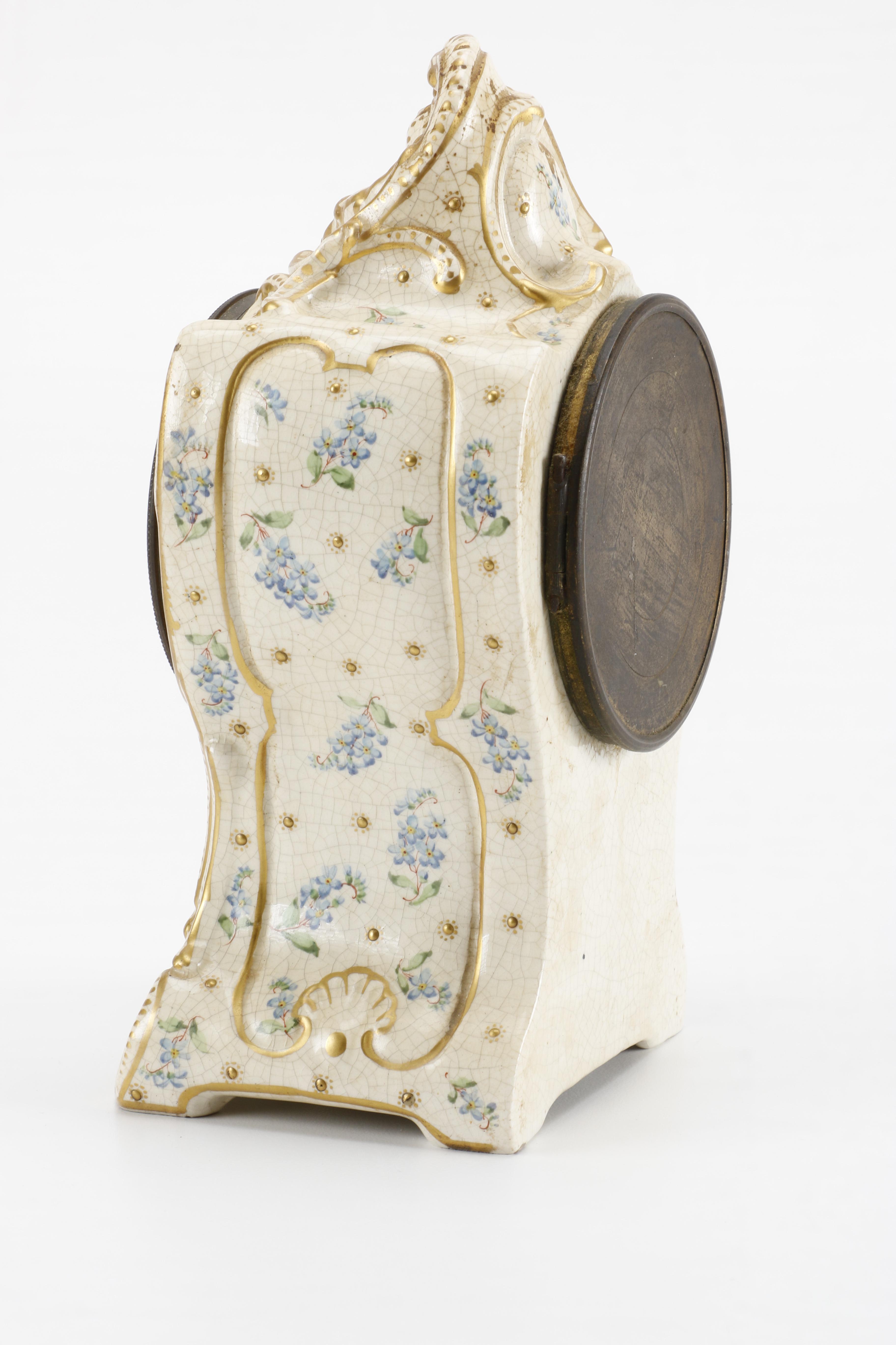 Early 20th Century Harris & Shafer Ceramic Mantel Clock