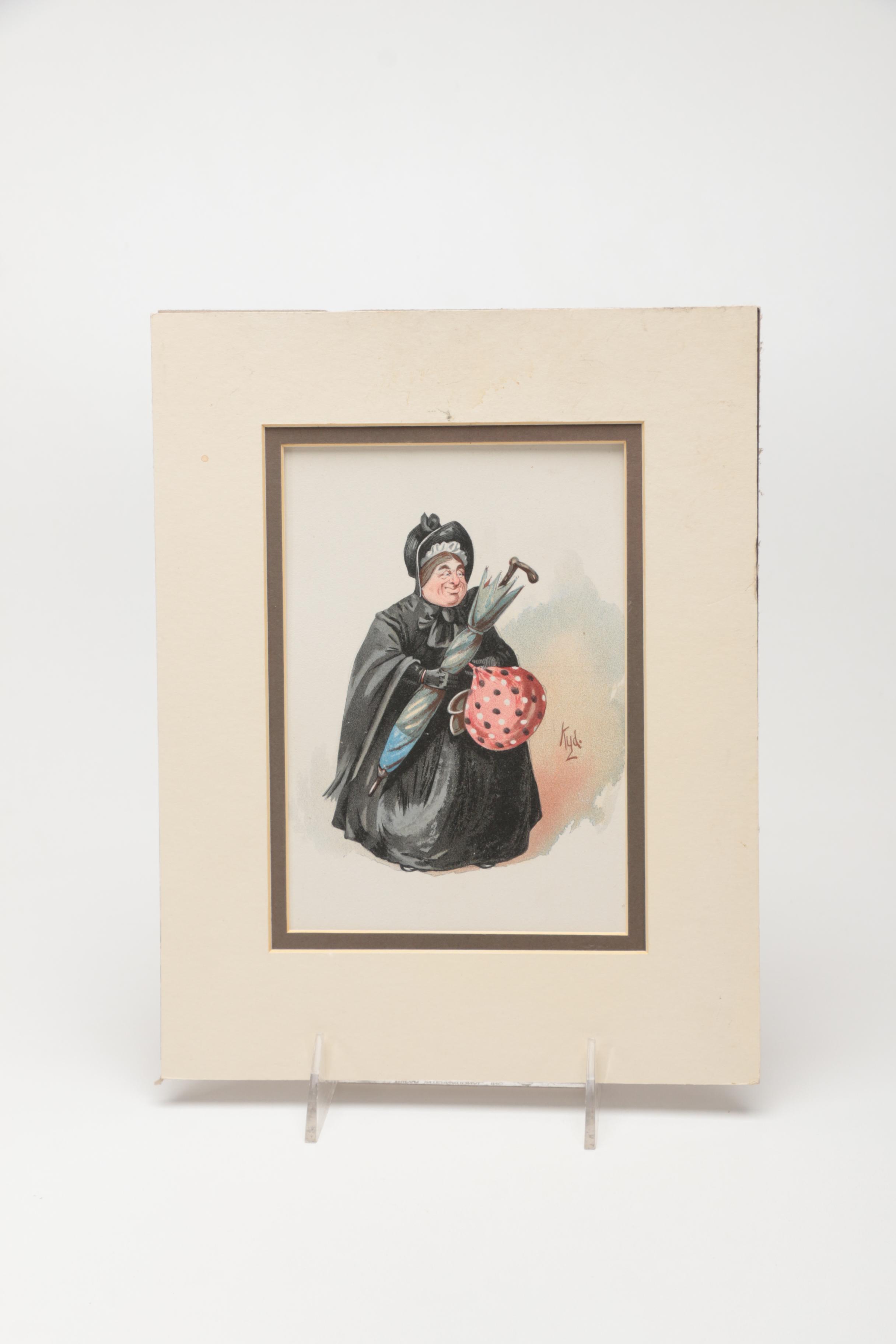 Joseph Clayton Clarke Chromolithographs "Mrs Sarah Gamp" and "Sergeant Buzfuz"