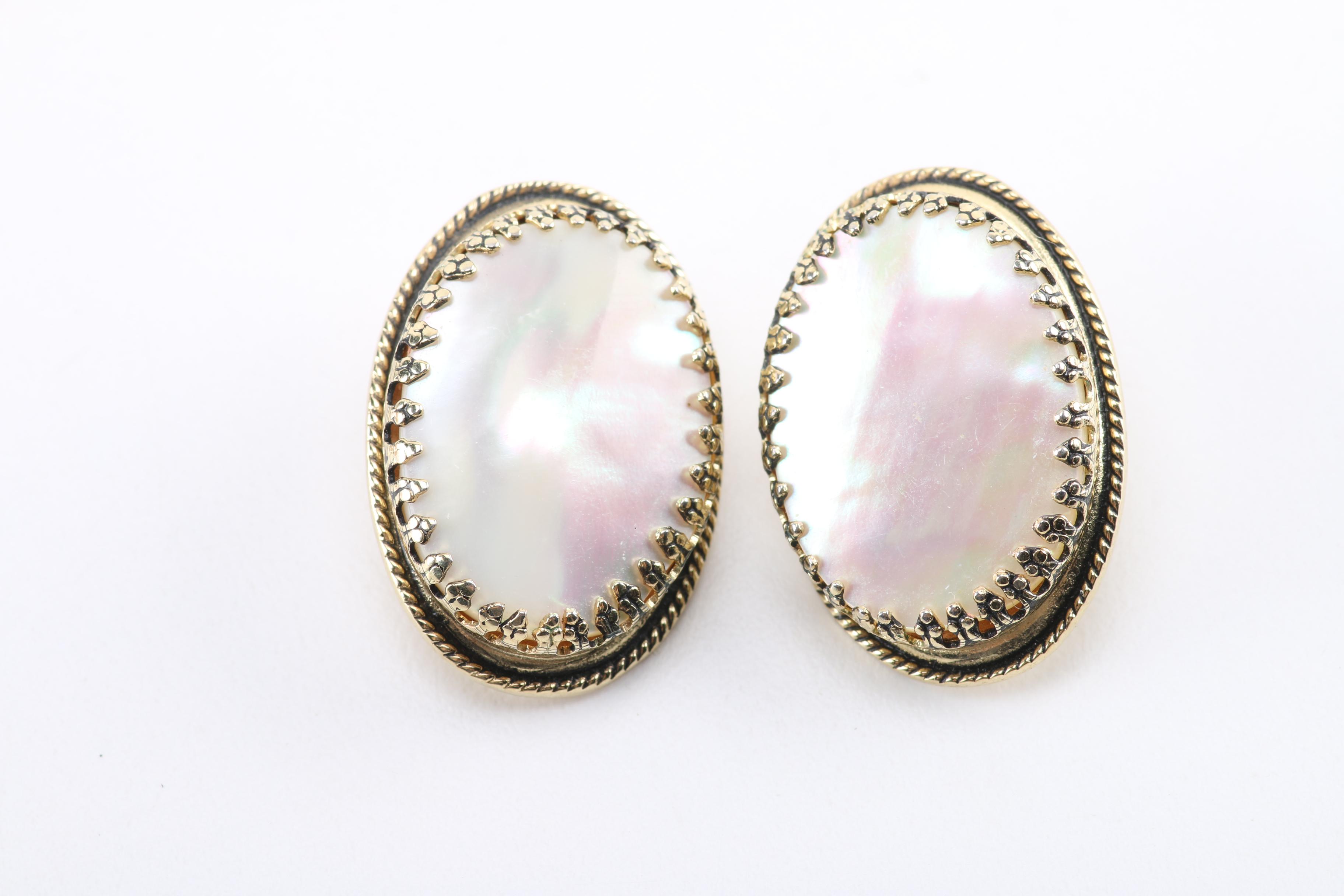 Gold Tone Jewelry Selection Including Shell Accent Bracelet