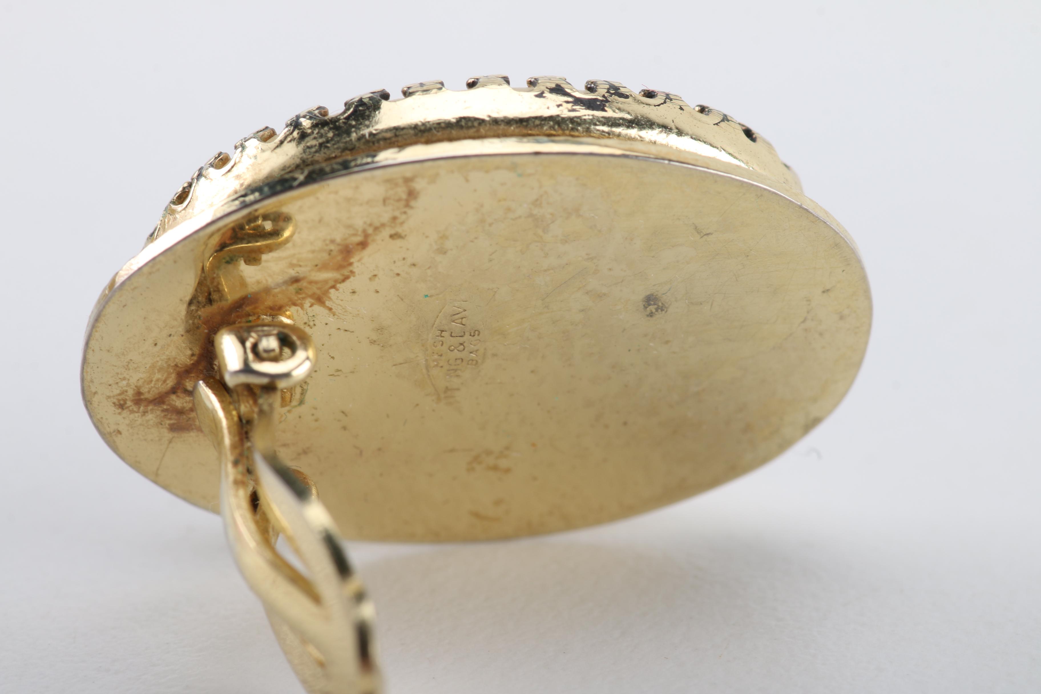 Gold Tone Jewelry Selection Including Shell Accent Bracelet