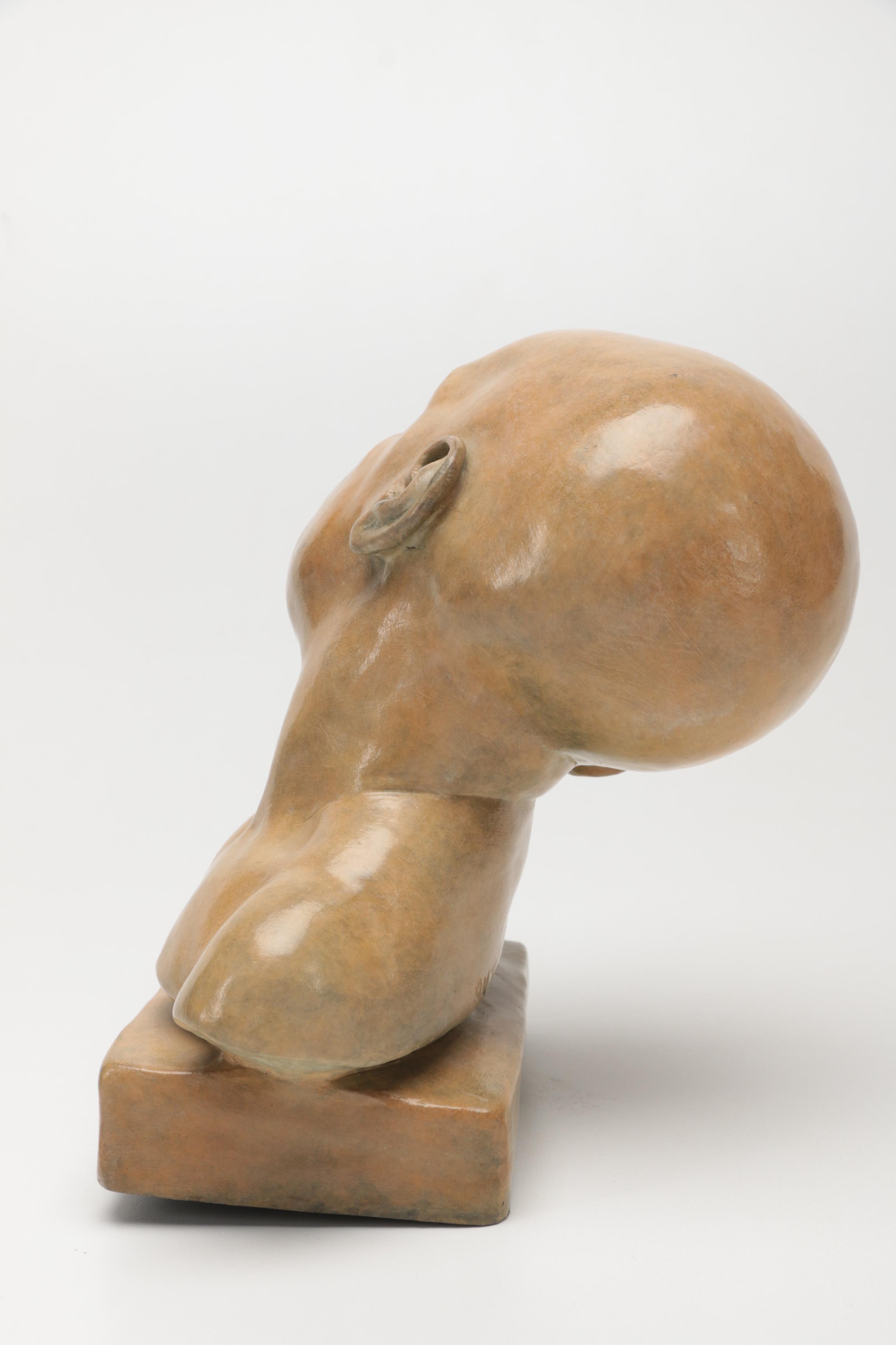 Danielle Anjou  Reproduction Sculpture After Aimé Jules Dalou's "Buste d’Enfant Endormi"