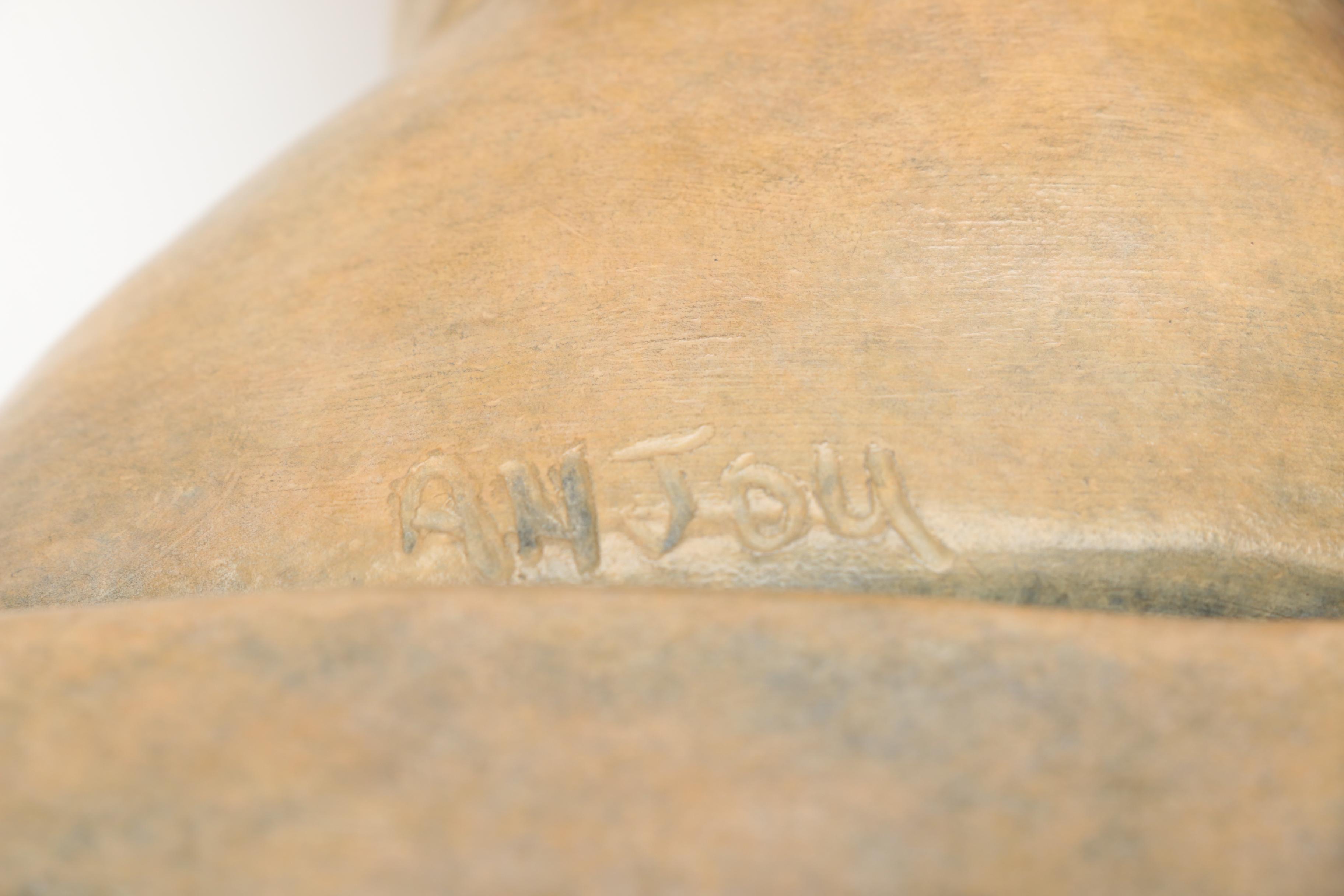 Danielle Anjou  Reproduction Sculpture After Aimé Jules Dalou's "Buste d’Enfant Endormi"