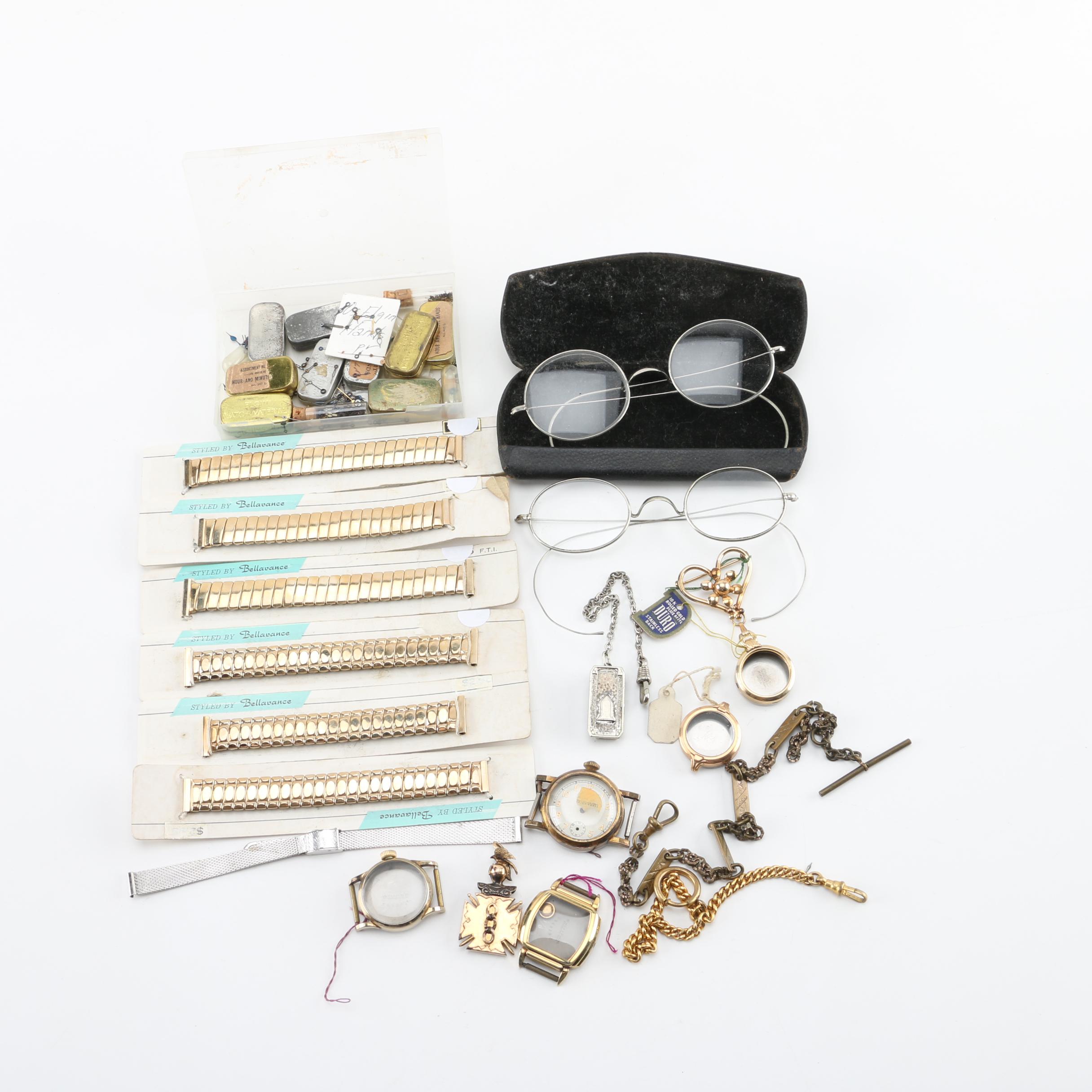 Assorted Watch Accessories and Glasses