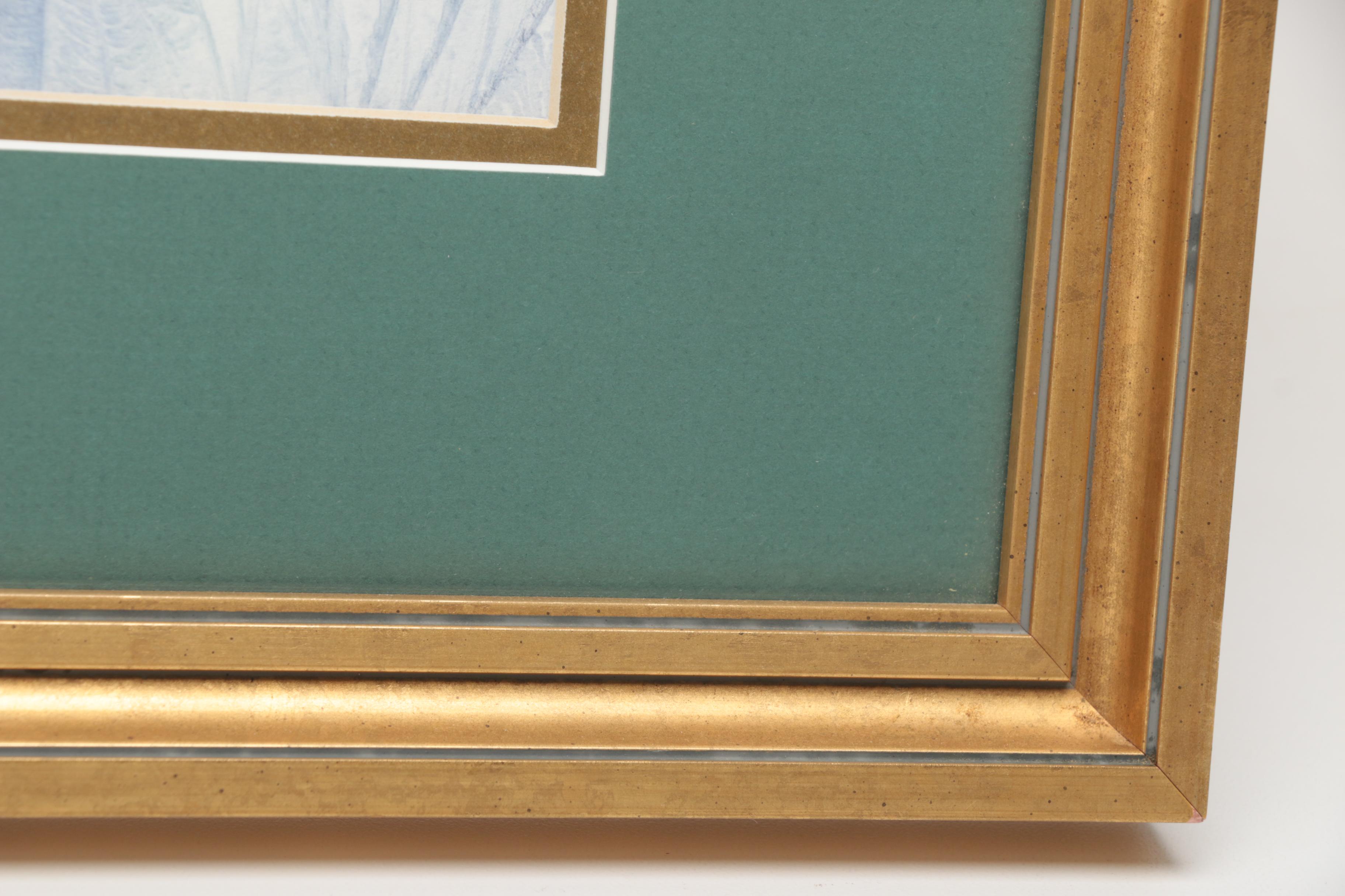 Phyllis Koehler Watercolor on Paper in Violet and Teal