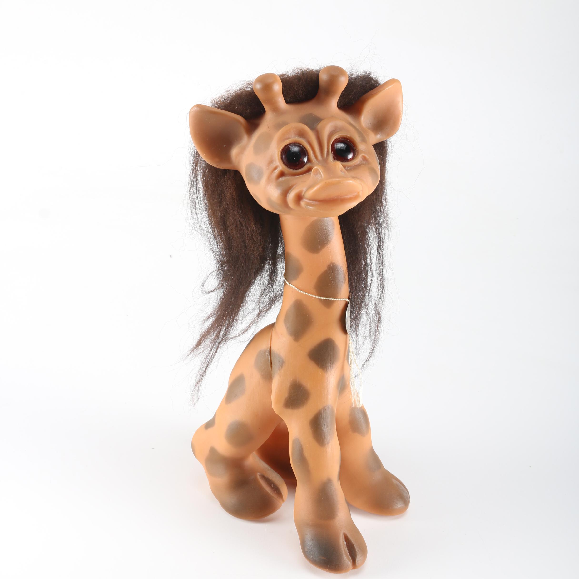 1960s Thomas DAM Molded Plastic Troll Giraffe