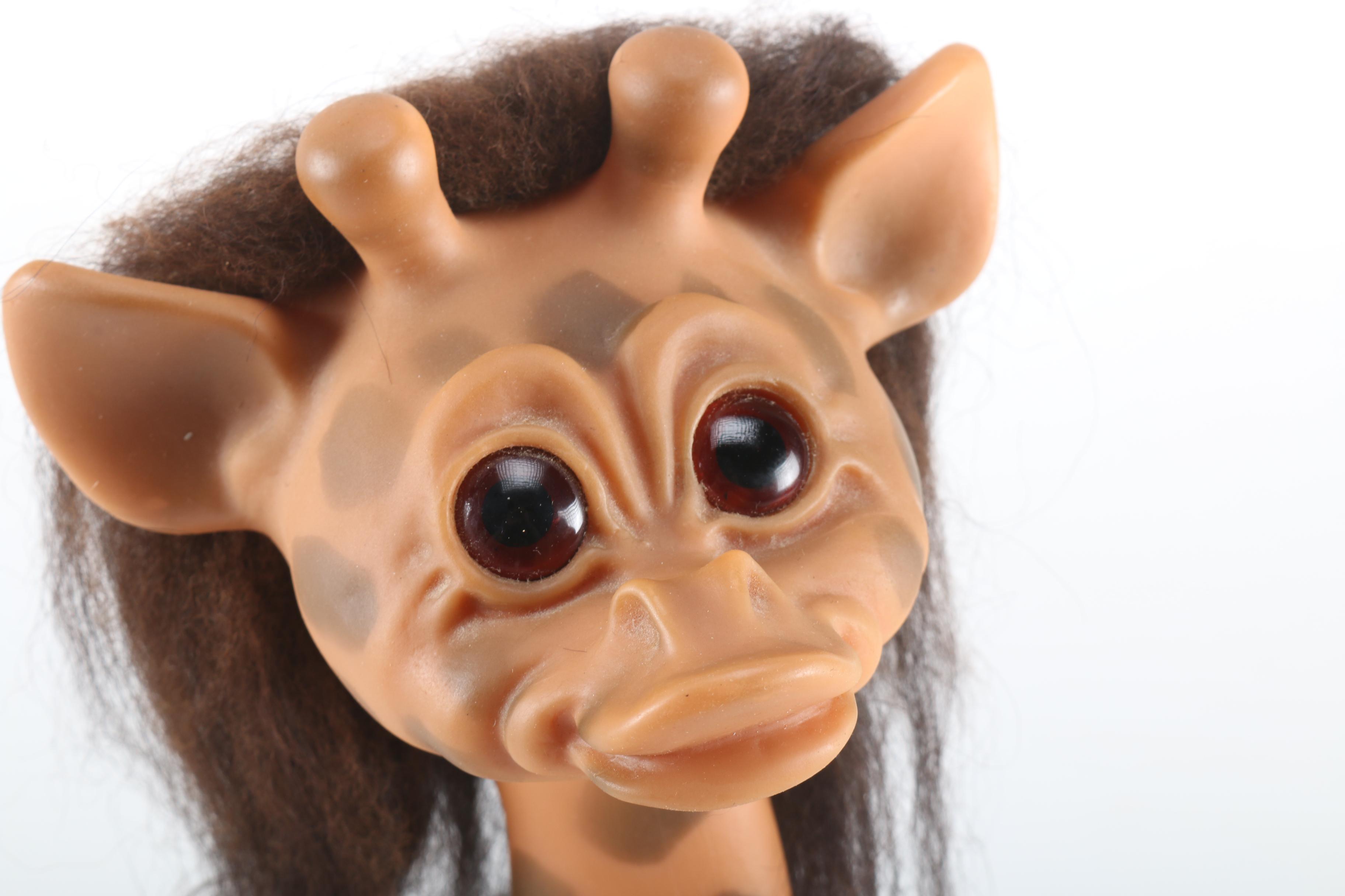1960s Thomas DAM Molded Plastic Troll Giraffe