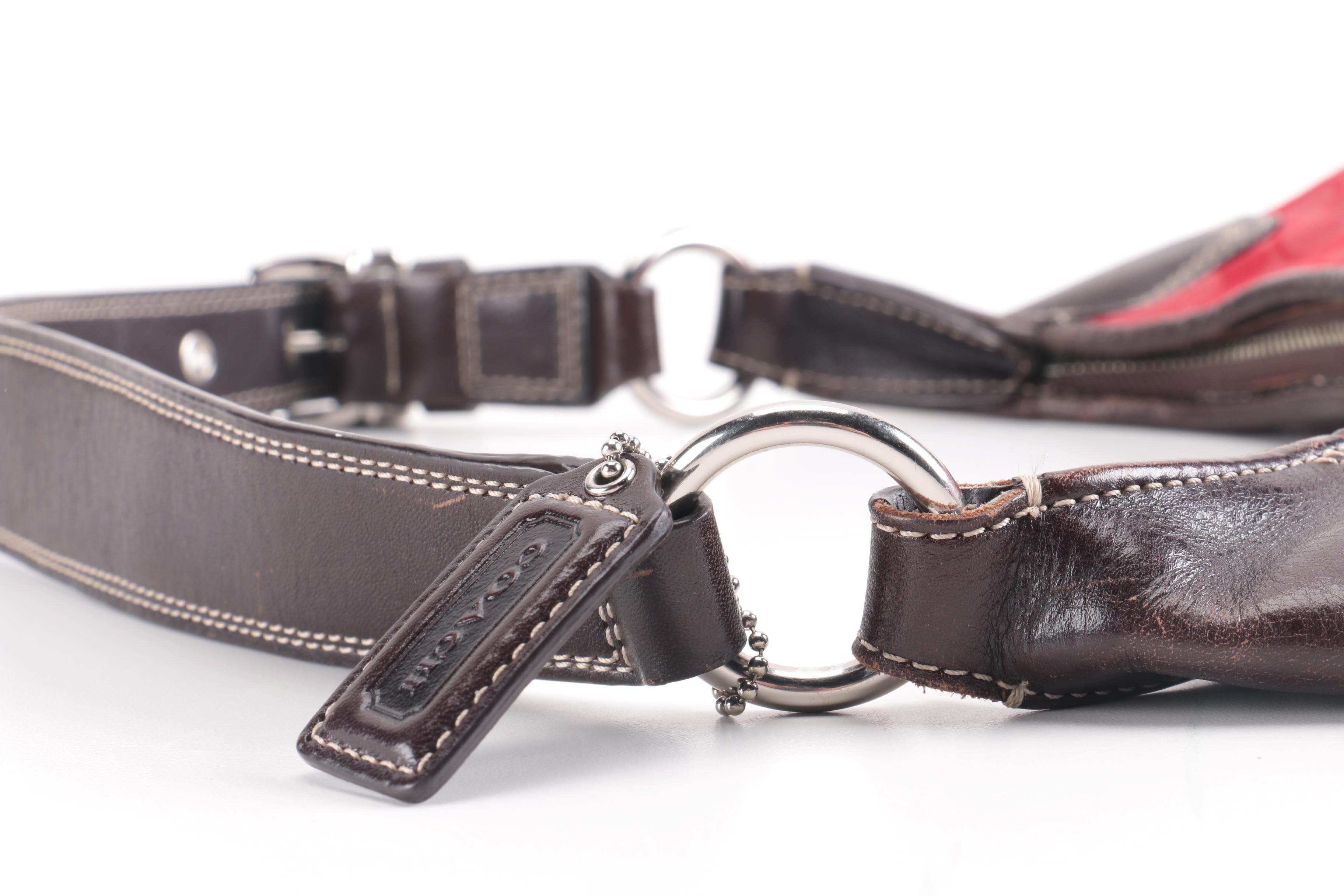 Coach Red Signature Hampton Hobo Bag