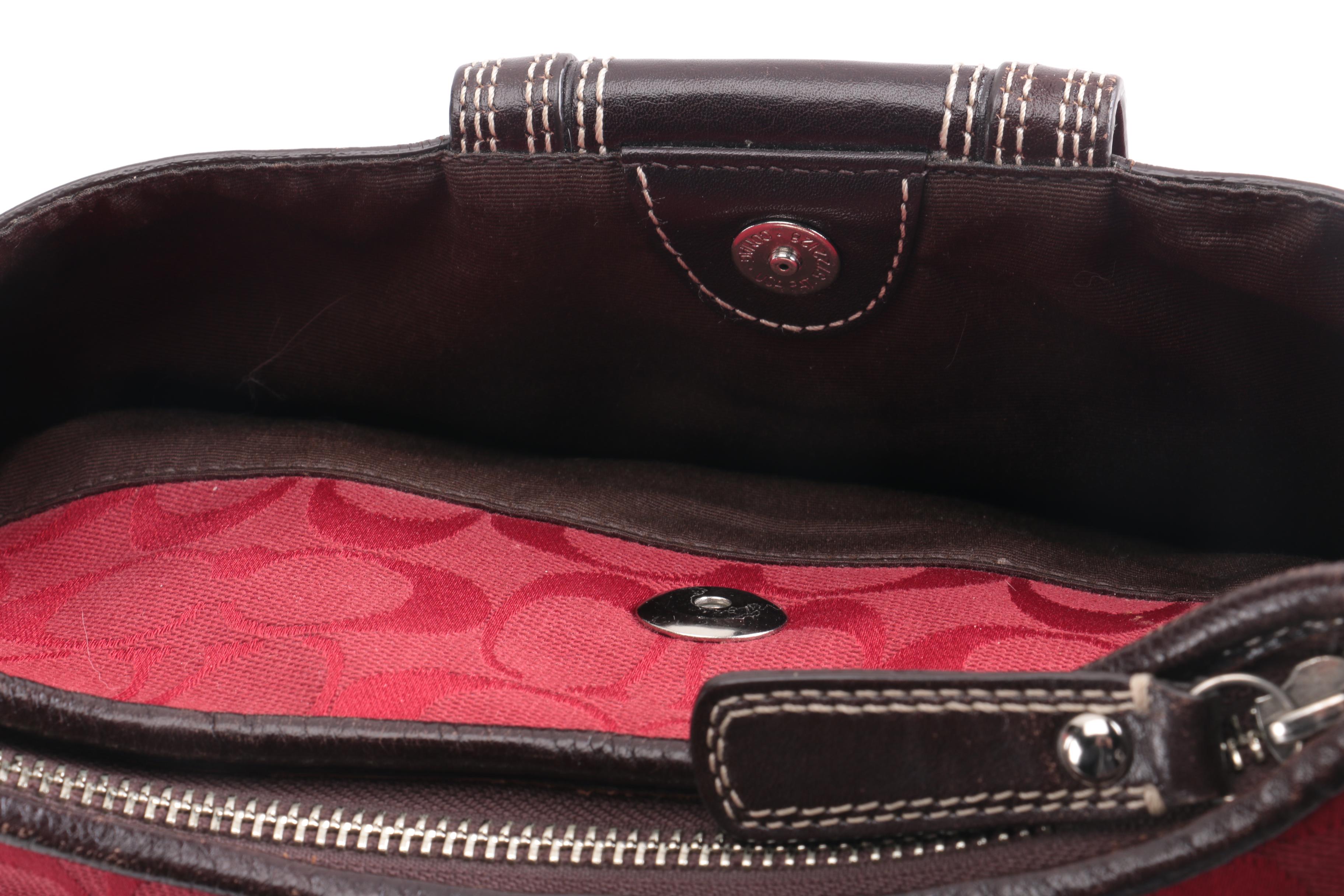 Coach Red Signature Hampton Hobo Bag