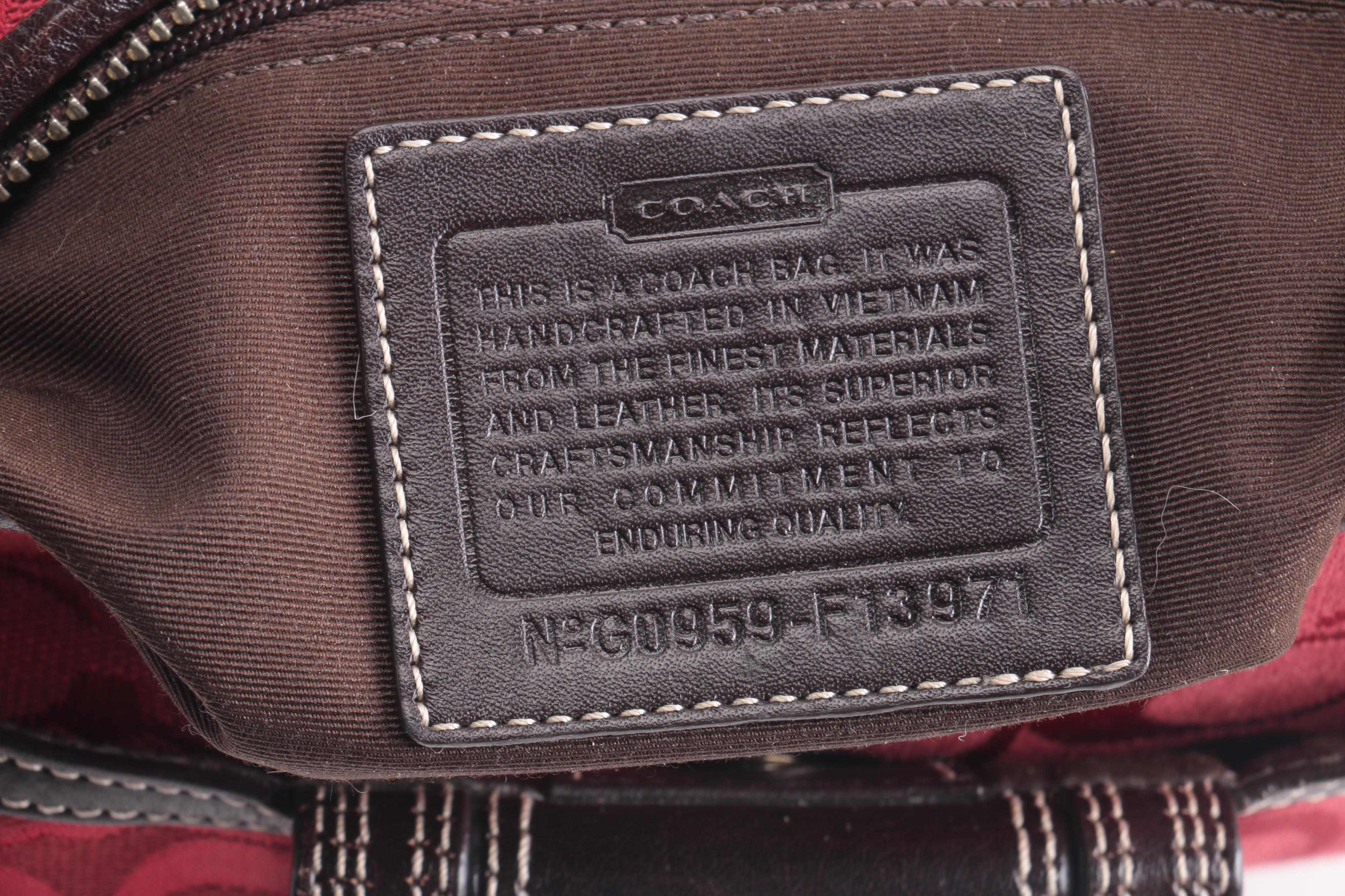 Coach Red Signature Hampton Hobo Bag