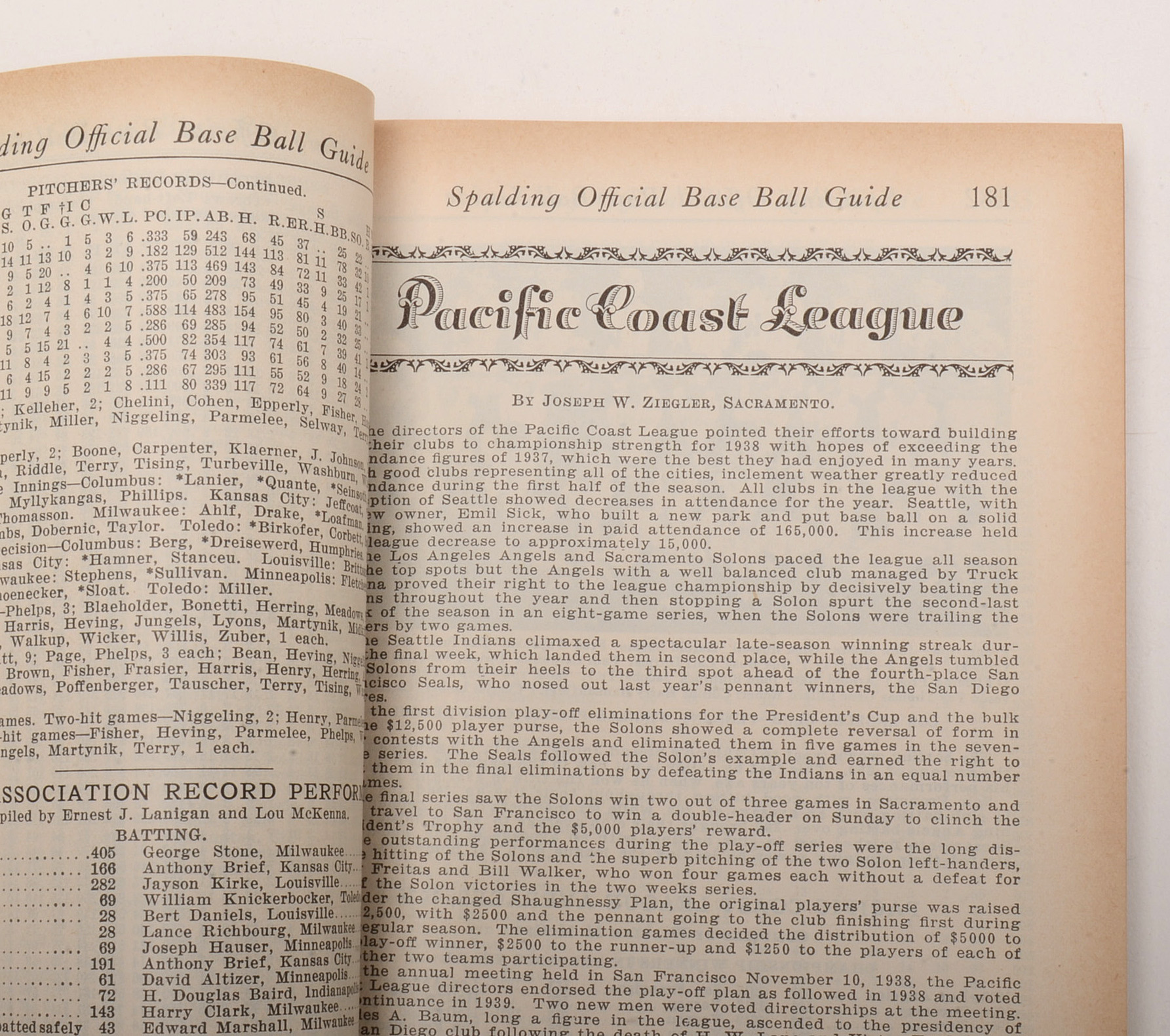 1939 "Spalding's Official Baseball Guide"