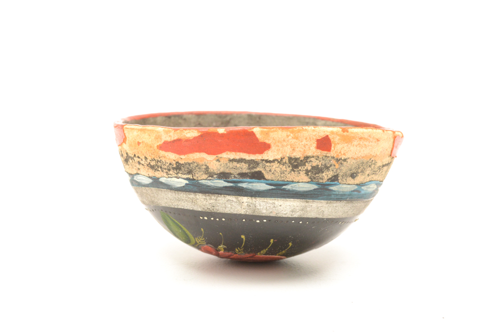 Antique Mexican Painted Wooden Cup