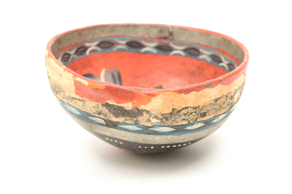 Antique Mexican Painted Wooden Cup