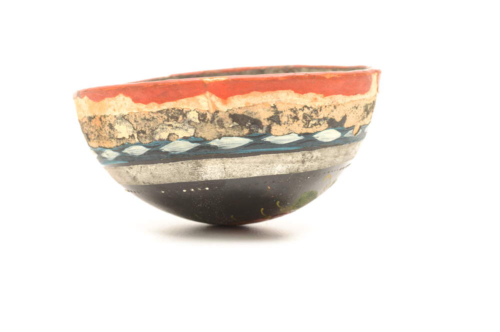 Antique Mexican Painted Wooden Cup