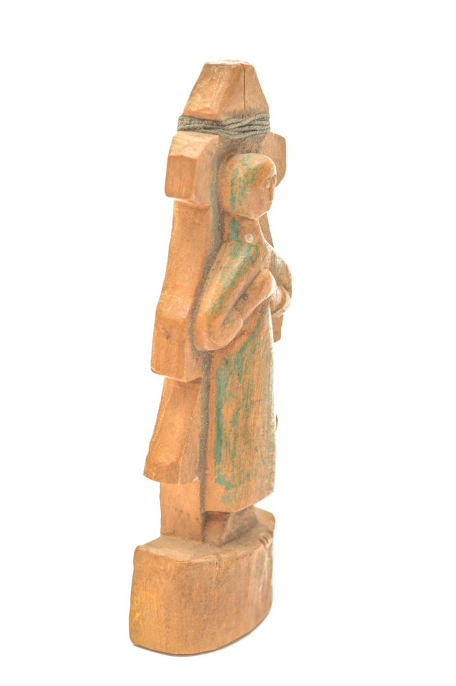 Antique Spanish Colonial Carved Pendant of Mary