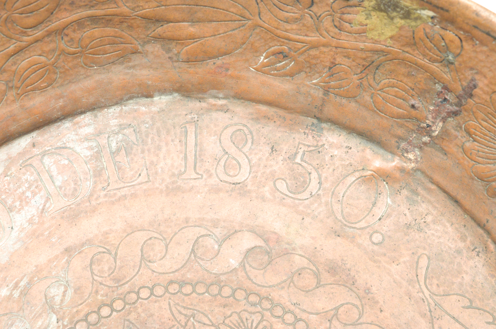 Antique Spanish Colonial Hammered Copper Bowl