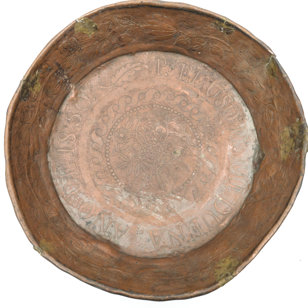 Antique Spanish Colonial Hammered Copper Bowl