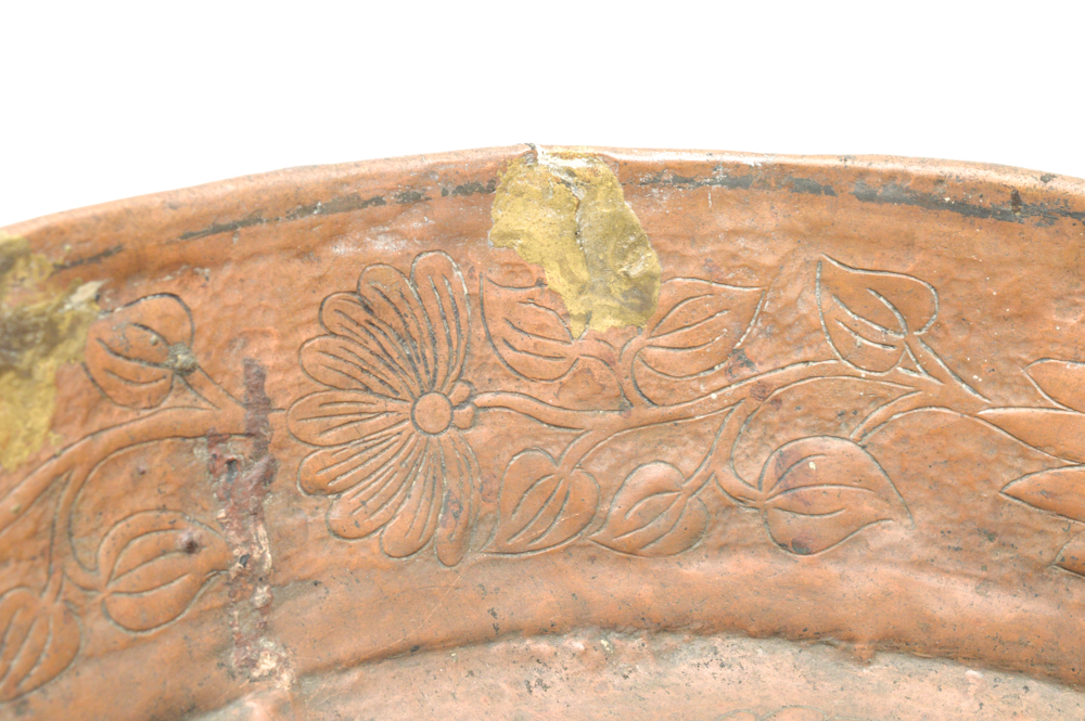 Antique Spanish Colonial Hammered Copper Bowl