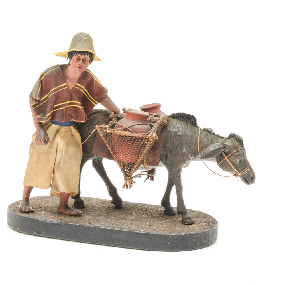 Antique Mexican Wax Figural Group