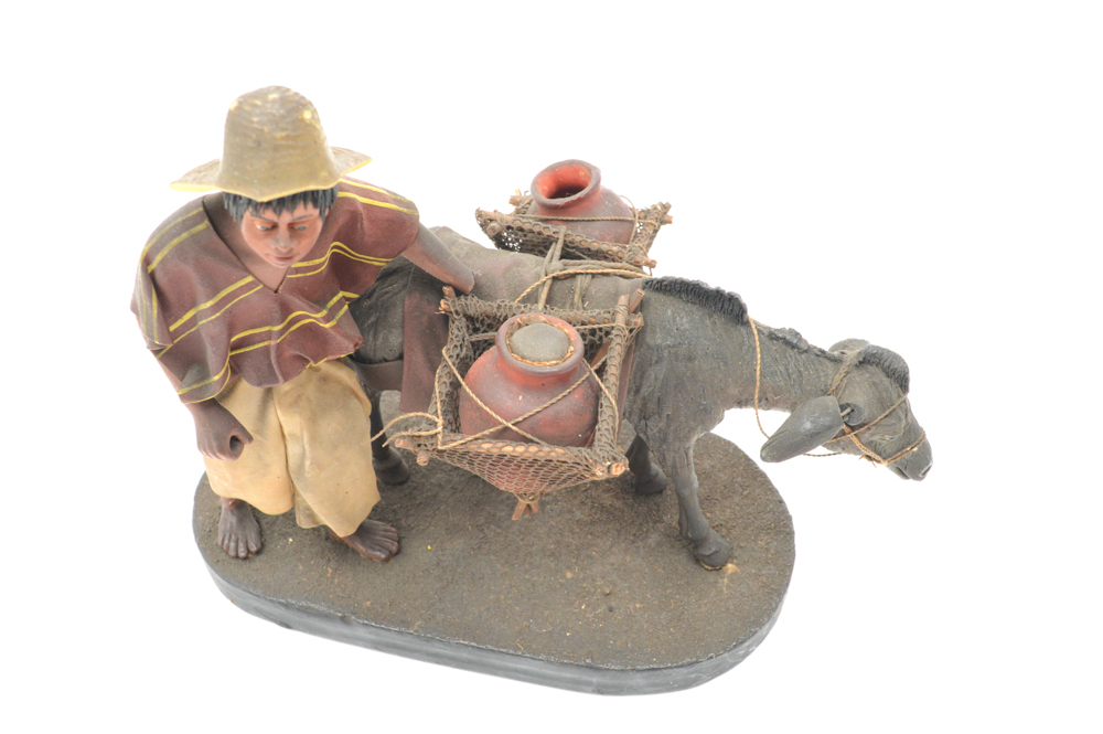 Antique Mexican Wax Figural Group