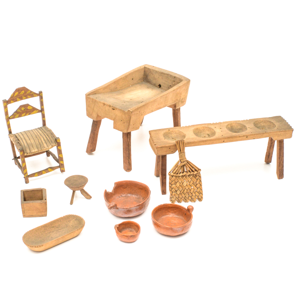 Antique Mexican Miniature Furnishings