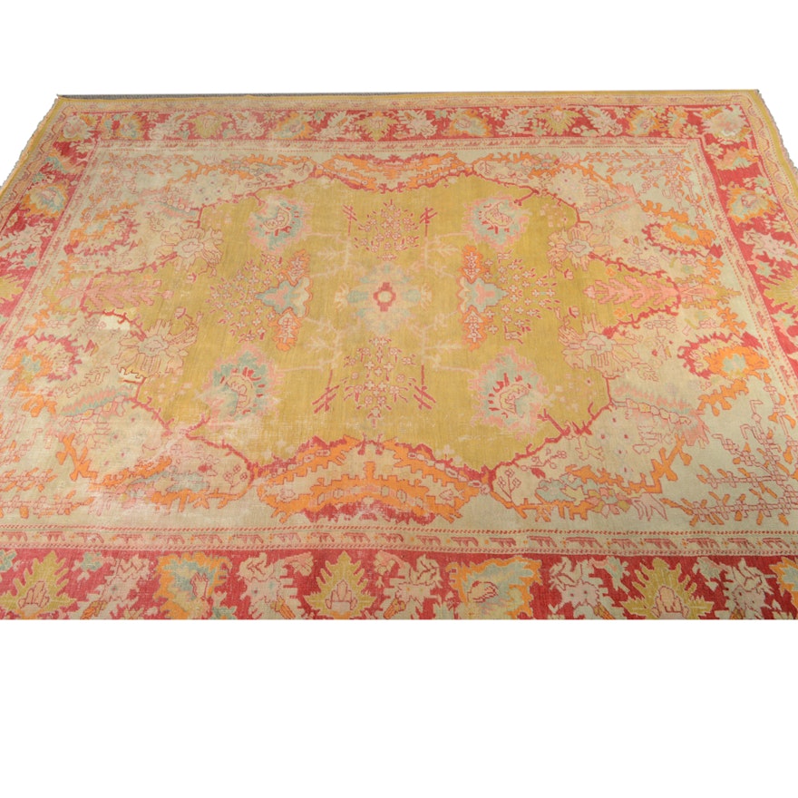 Antique Hand Knotted Turkish Anatolian Area Rug