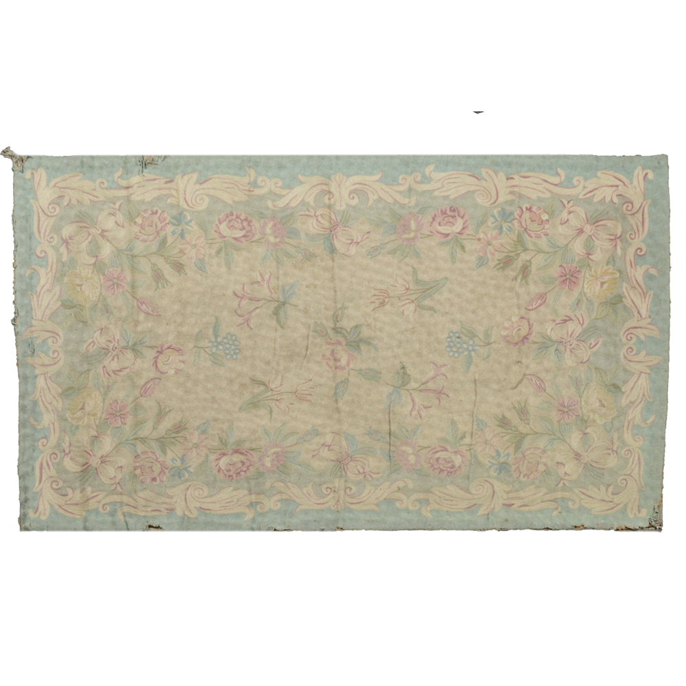 Antique Chain Stitch Embroidered Area Rug