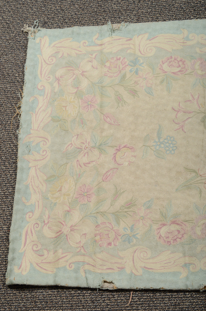 Antique Chain Stitch Embroidered Area Rug