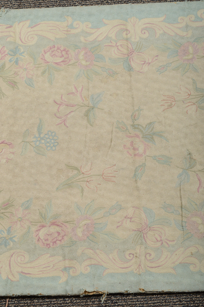 Antique Chain Stitch Embroidered Area Rug