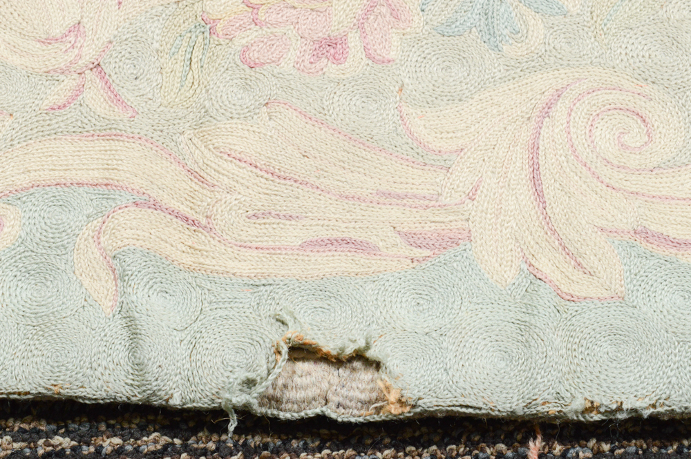 Antique Chain Stitch Embroidered Area Rug