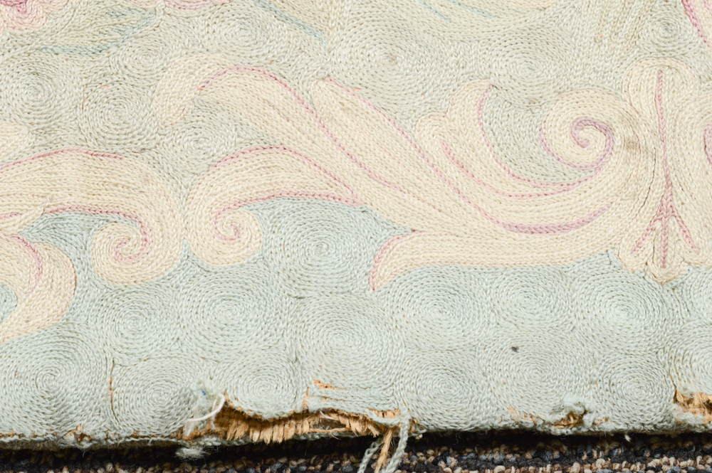 Antique Chain Stitch Embroidered Area Rug