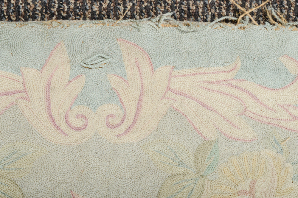 Antique Chain Stitch Embroidered Area Rug