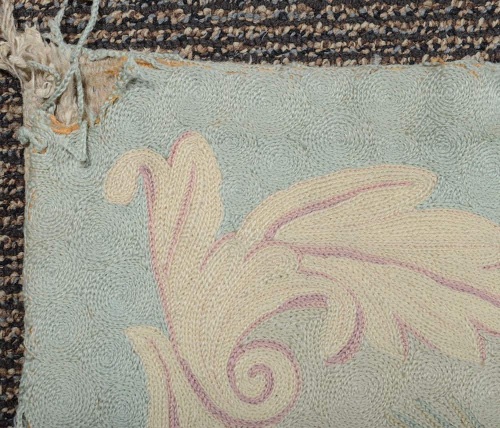 Antique Chain Stitch Embroidered Area Rug