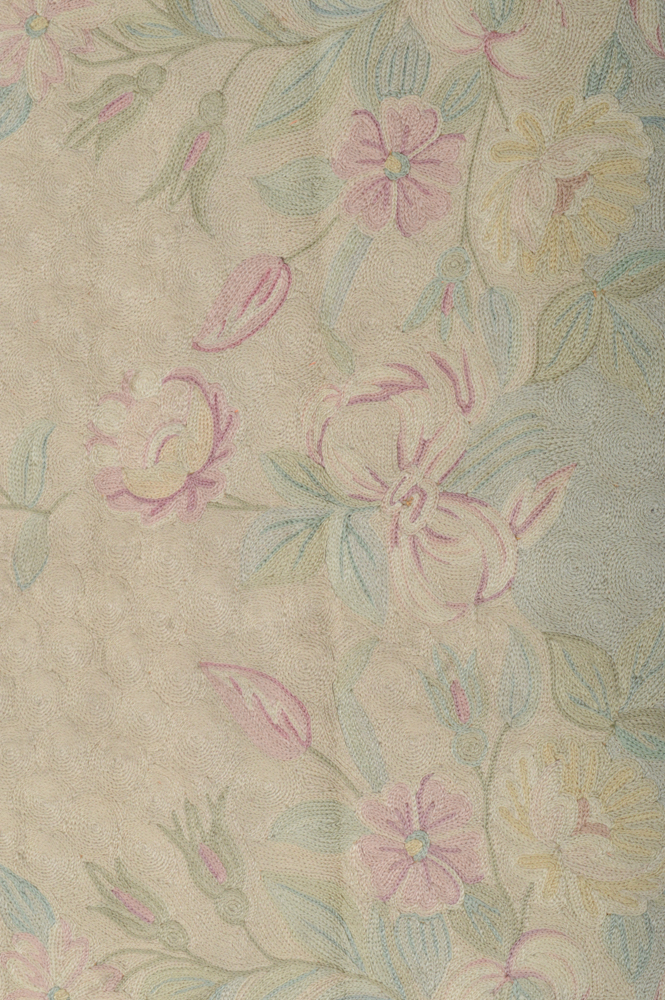 Antique Chain Stitch Embroidered Area Rug