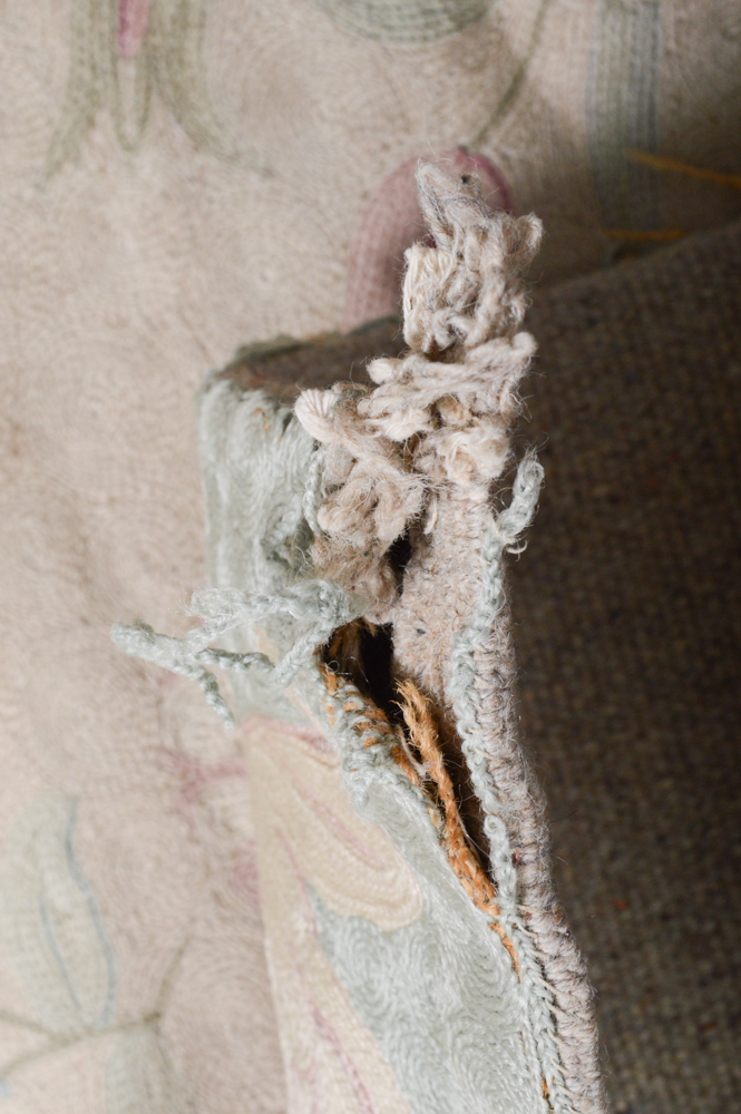 Antique Chain Stitch Embroidered Area Rug