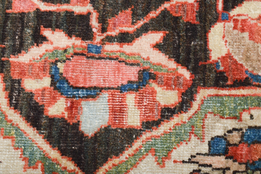 Antique Hand Knotted Persian Sarouk Accent Rug