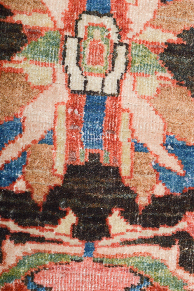 Antique Hand Knotted Persian Sarouk Accent Rug