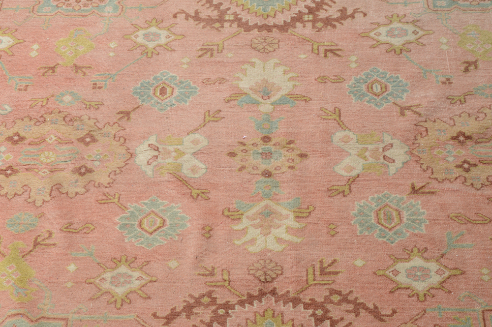 Antique Hand Knotted Turkish Oushak Area Rug