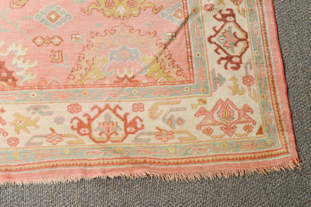 Antique Hand Knotted Turkish Oushak Area Rug