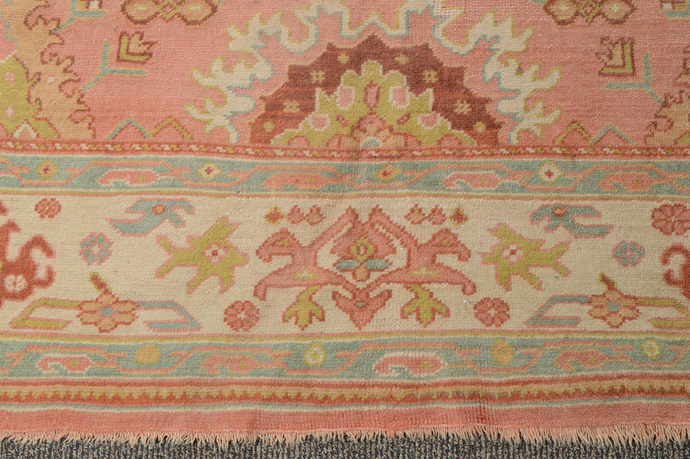 Antique Hand Knotted Turkish Oushak Area Rug