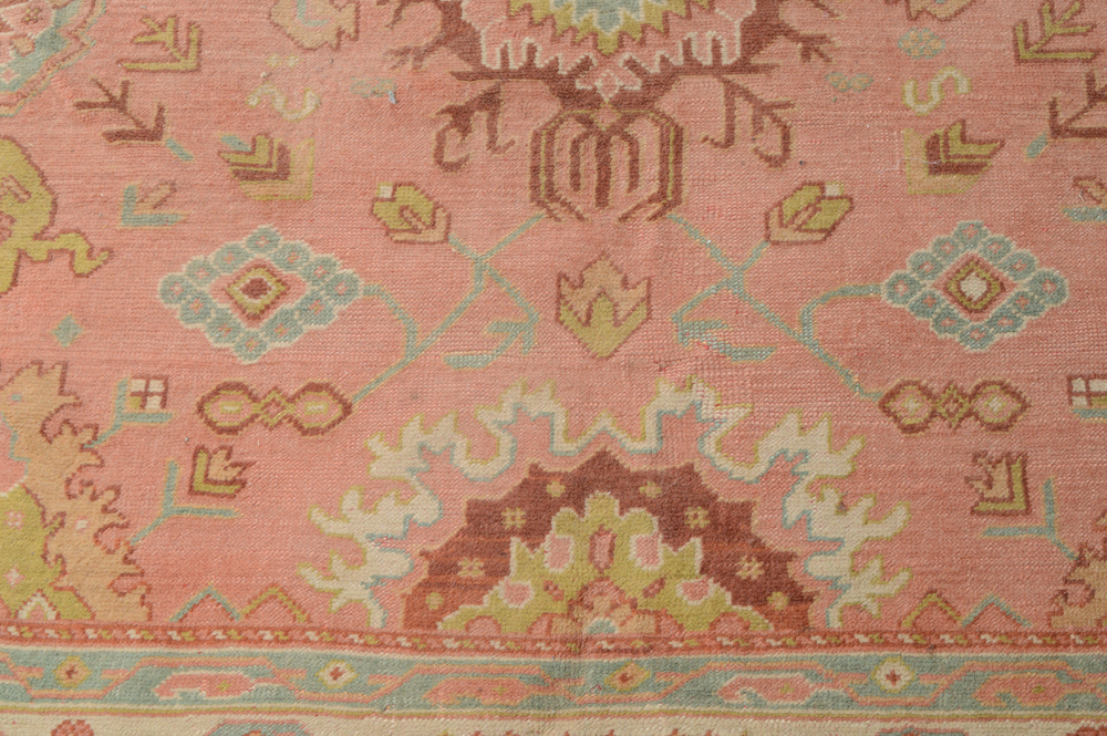 Antique Hand Knotted Turkish Oushak Area Rug