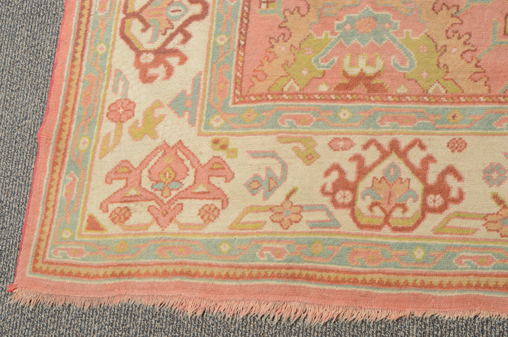 Antique Hand Knotted Turkish Oushak Area Rug