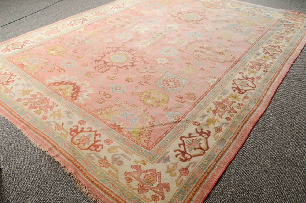 Antique Hand Knotted Turkish Oushak Area Rug